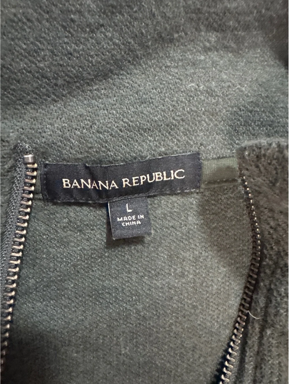 Banana Republic Men's Full Zip Sweater Size L Green